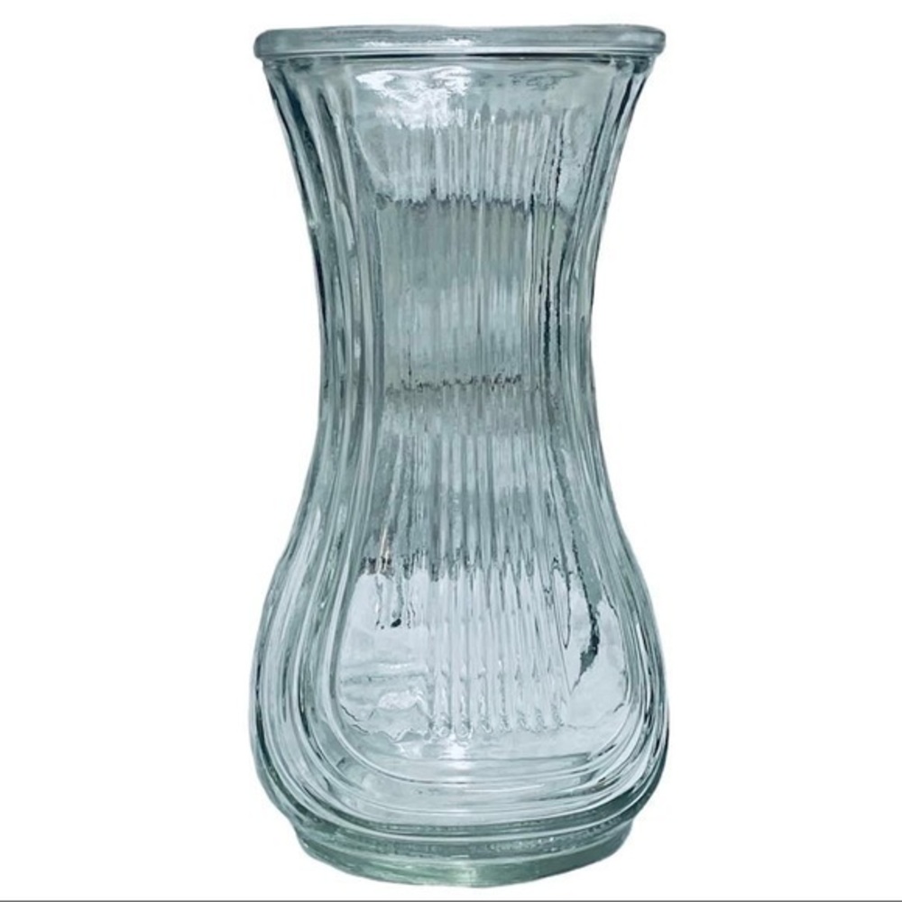 Vintage Hoosier Clear Ribbed Glass Vase 4086-B